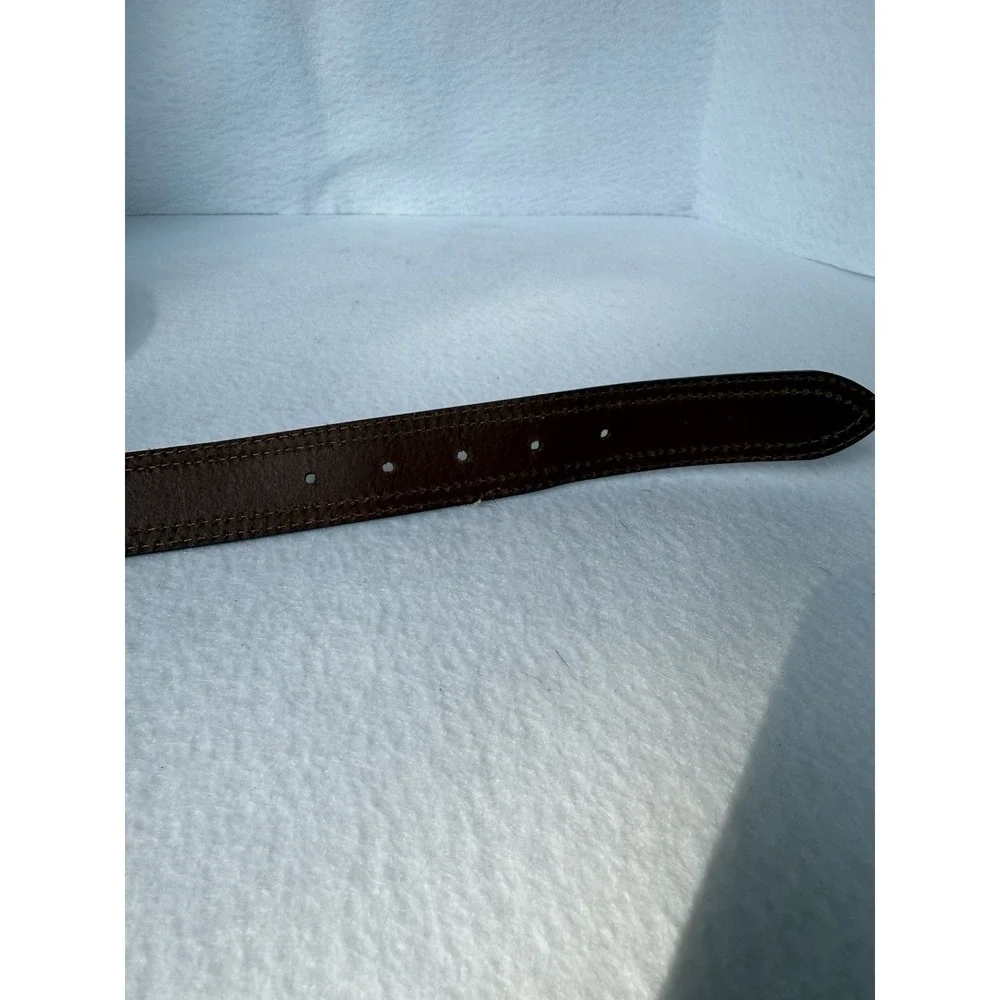 Cappelletti Italian Leather Nautical Flags‎ Belt Sz 44 Vera Pelle Made In Italy